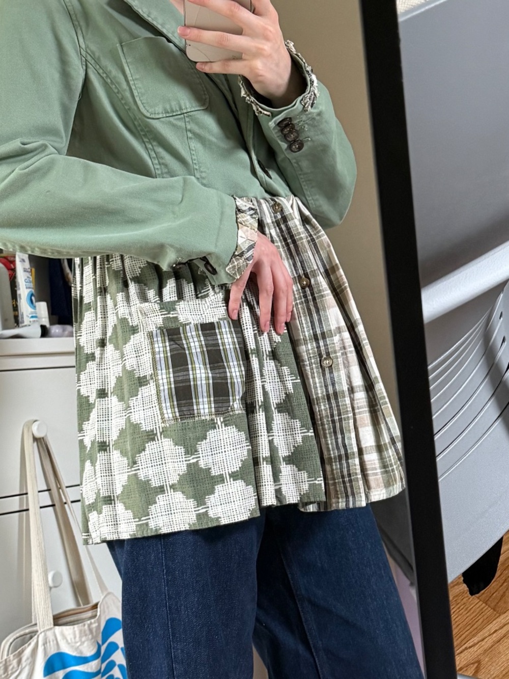 Light Green Handmade Vintage Looking Jacket - Picture 7 of 7